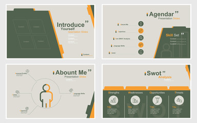Introduce Yourself Slide Presentation Template. stock illustration Template, Slide Show Presentation Software, Slide Show, Business