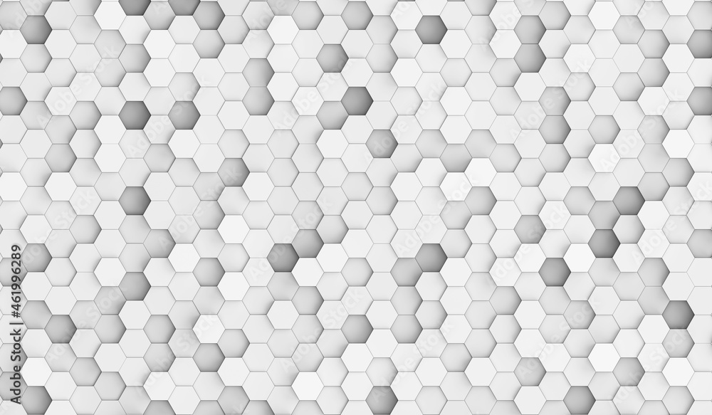 Poster white hexes background texture. hexagonal texture. 3d illustration