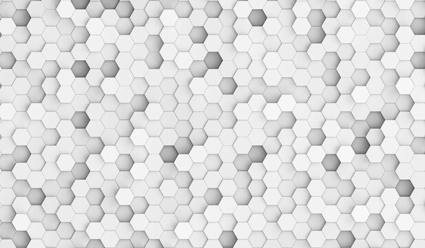 White hexes background texture. Hexagonal texture. 3d illustration © Sashkin