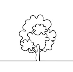 Abstract tree as line drawing on the white background. Vector