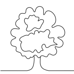 Abstract tree as line drawing on the white background. Vector