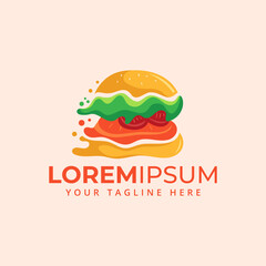 Burger fluid liquid fast delivery move logo