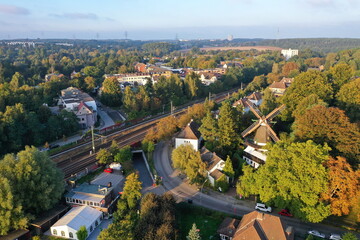 Bergedorfer Mühle am Schillerufer, Luftaufnahme