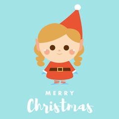 Cute Gnome vector illustration with Christmas holidays theme. Gnome wearing Santa hat and cloth.