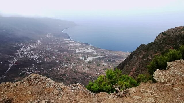  View of El Golfo from Jinama viewpoint. El Hierro island. Spain	