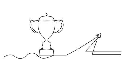 Abstract cup as continuous lines drawing on white as background. Vector
