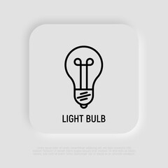 Light bulb thin line icon. Modern vector illustration.