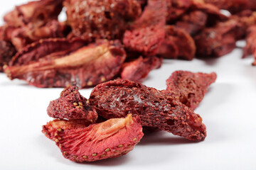 Dried Strawberry Slices Ready to Eat. Organic Food.