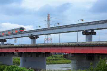 Naklejka premium bridge over the river