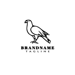 bird logo cartoon icon design template black isolated vector illustration