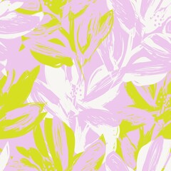 Floral Brush strokes Seamless Pattern Background