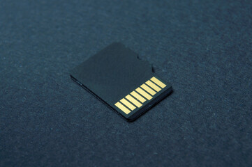 micro sd cards lie on a black background