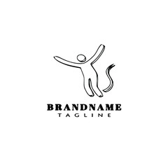bungee jumper cartoon logo icon design black isolated vector illustration