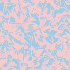 Floral Brush strokes Seamless Pattern Background