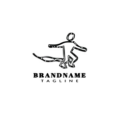 bungee jumper cartoon logo icon design template black isolated cute illustration