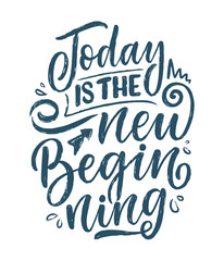 Hand drawn lettering quote in modern calligraphy style about Monday. Slogan for print and poster design. Vector