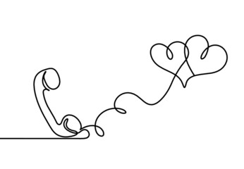 Abstract handset as line drawing on white background. Vector