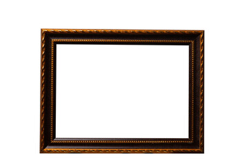 Isolated Photo Frame, Wooden Antique Photo Frame.