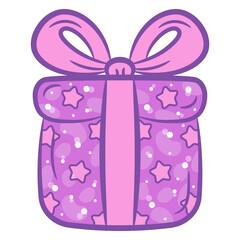 Christmas gift sticker drawing