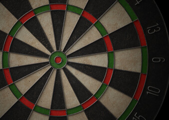 3D illustration of a classic dartboard.