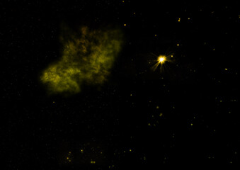 Small part of an infinite star field. 3D rendering