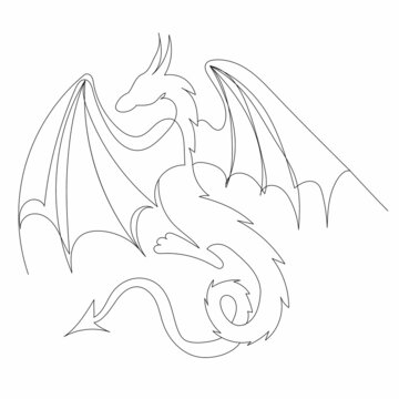 dragon drawing by one continuous line