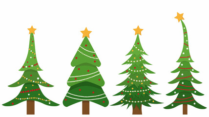 christmas tree in flat style, isolated