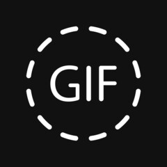 GIF Icon Vector on grey background