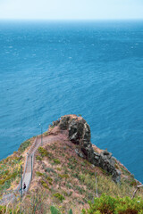 Fototapeta na wymiar Stairs to the Sea in Ponta do Garajau at Madeira Island