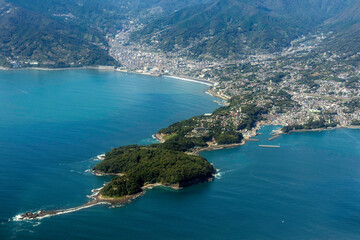神奈川県の真鶴半島を空撮
