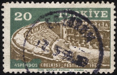 Republic of Turkey postage stamp. Republic of Turkey historical stamp. A postage stamp printed in Republic of Turkey.
