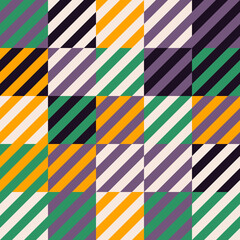 Geometry minimalistic seamless pattern with rectangles, squares, circles, simple shape and figure. Abstract vector design template for web banner, business presentation, corporate identity, fabric
