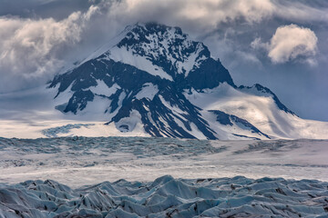 landscape with mountains and snow