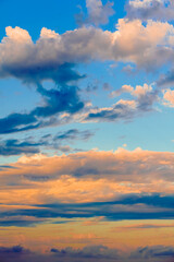 Fototapeta premium Fantastic colorful sunset with cloudy sky
