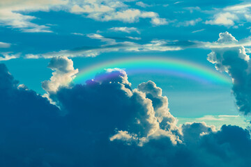 background of rainbow and the storm clouds
