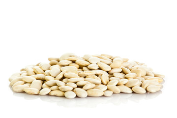 Heap of white beans isolated on white background