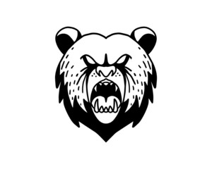 bear, an animal head illustration. a collection of the hand drawn doodles in vector graphics for creative element design.