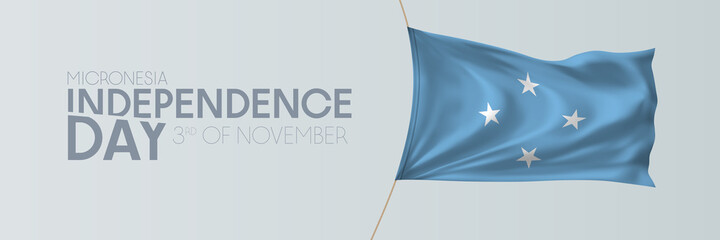 Obraz na płótnie Canvas Micronesia independence day vector banner, greeting card