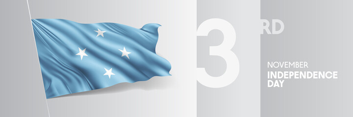 Micronesia happy independence day greeting card, banner vector illustration