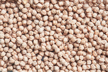 Natural and raw chickpeas. Fresh legumes close up