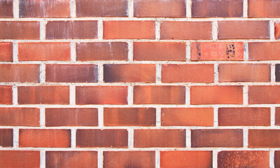 Obraz premium Brick wall texture with cracked tiles and cement. Classic brickwall surface background