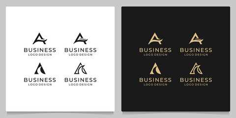 Set of Letter A abstract symbol for business icon logo design collections