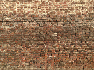 the old red brick wall background