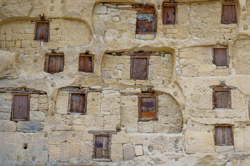 Chambers carved into the rocks