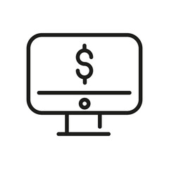 Computer Icon Isolated On White Background. Monitor Symbol Modern, Simple, Vector, Icon For Website Design, Mobile APP, UI. Vector Illustration