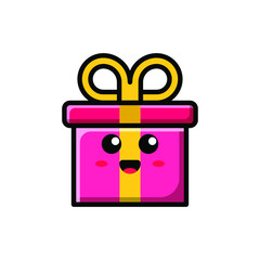 Fototapeta premium cute gift icon illustration vector graphic
