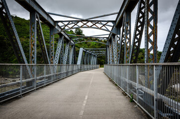 Steel bridge over the river in Cornwall