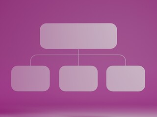 Geometric composition of different objects, 3D rendering