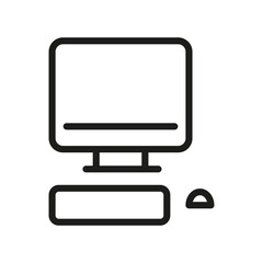 Computer Icon Isolated On White Background. Monitor Symbol Modern, Simple, Vector, Icon For Website Design, Mobile APP, UI. Vector Illustration