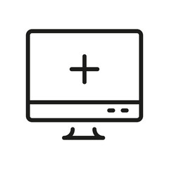 Obraz premium Computer Icon Isolated On White Background. Monitor Symbol Modern, Simple, Vector, Icon For Website Design, Mobile APP, UI. Vector Illustration